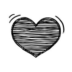 Vector of sketch doodle heart icon