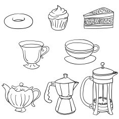 Tea time cakes and beverage N2