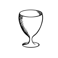 Wineglass sketch vector illustration