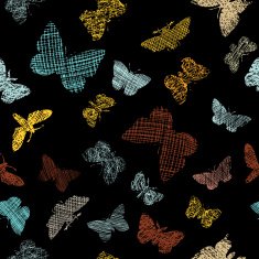 seamless pattern with decorative butterflies N2
