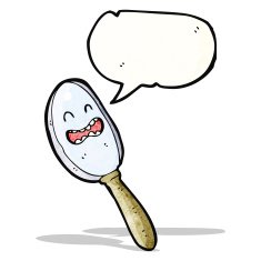 magnifying glass cartoon character N6