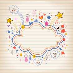 star bursts cartoon cloud shape banner frame background