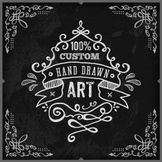 Hand Drawn Chalk Vintage Label N2