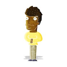 cartoon worried man N84