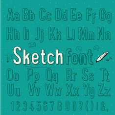vintage sketch handmade alphabet vector illustration