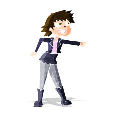 cartoon woman pointing N171