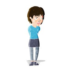 cartoon woman with plaster on face N15