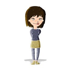cartoon happy woman N212