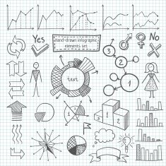 Hand-drawn infographic element set N2