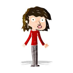 cartoon girl shrugging shoulders N24