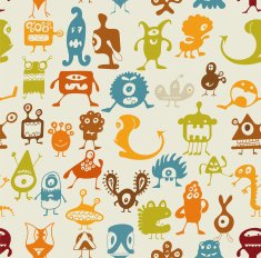 Seamless of monsters background N2