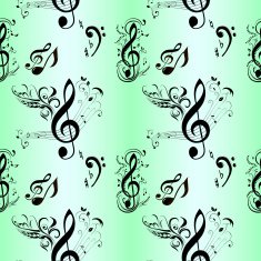 Seamless Pattern of Music Notes N2