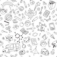 Back to school Vector seamless pattern