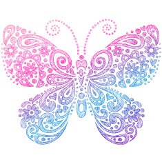 Hand-Drawn Sketchy Doodle Butterfly N3