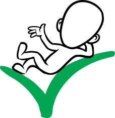 doodle small person - lying on positive mark