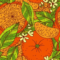 Orange fruits seamless pattern