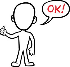 doodle small person - showing thumbs up