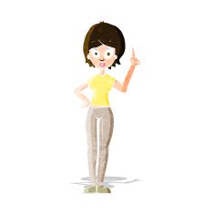 cartoon woman explaining her point N32