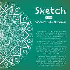 Hand Drawn Mandala Ornament Sketch Mockup vector background N3