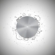 Metal power button with other doodle design elements vector illustration