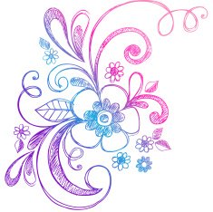 Sketchy Doodle Flower and Swirl Vector