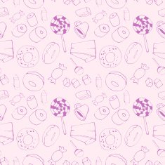 Seamless pattern with sweets N9