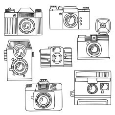 Set of retro cameras