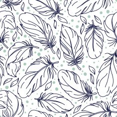 Pattern with hand-drawn feathers N20