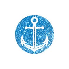 Anchor vector icon with hand drawn lines texture