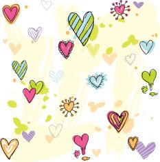 Doodled Hearts background