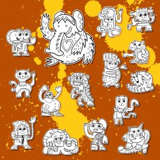 Street Art Doodle Creature Collection