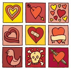 Heart and love blocks