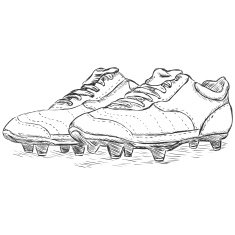 vector sketch illustration - football boots