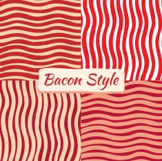Bacon Wave Background In Four Variations