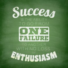 Success is the ability to go from one failure Chalkboard