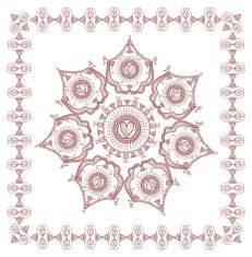 henna peacock mandala with frame