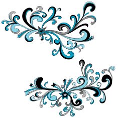 Ornate star in blue