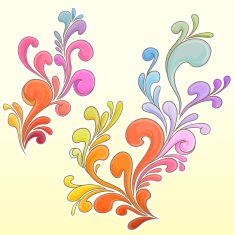 Scroll in colour sketch style N2