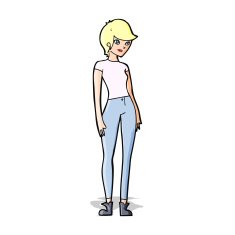 cartoon modern attractive woman N8