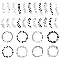 Hand Drawn Wreath Designs