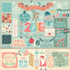 Christmas scrapbook set - decorative elements
