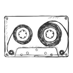 vector sketch illustration - audiocassette
