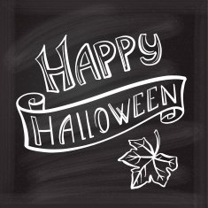 Happy Halloween chalk hand lettering