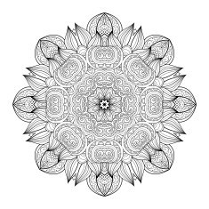 Vector Beautiful Deco Black Mandala N127