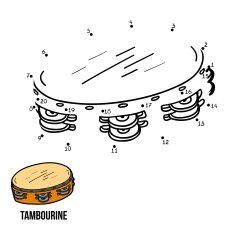 Numbers game for children musical instruments (tambourine) N2