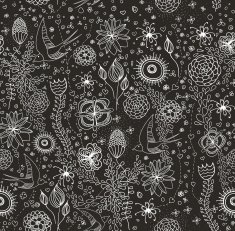 seamless cute pattern with flowers and swallows