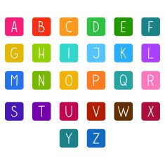 Colorful hand drawn vector full alphabet N3