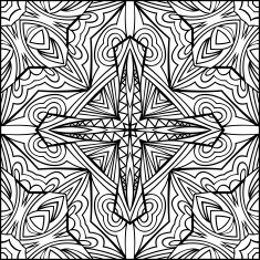 Abstract Cross Zentangle Style Black And White Ornament