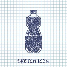 kitchen doodle sketch icon of oil bottle N2