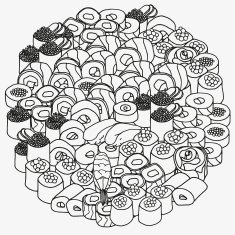 Japanese set sushi rolls N2